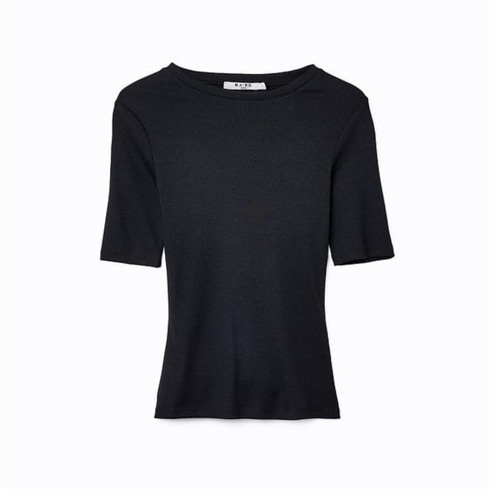 NA-KD Round Neck Ribbed Top - Picture 2 of 4